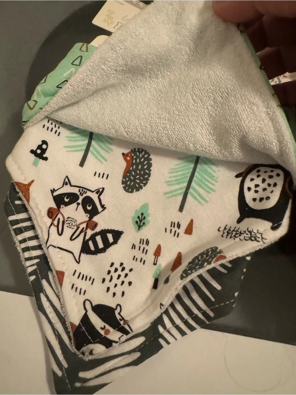 Unbranded Kids Cotton Bandana Bibs - Blue & Mint Mix (3 Pack)